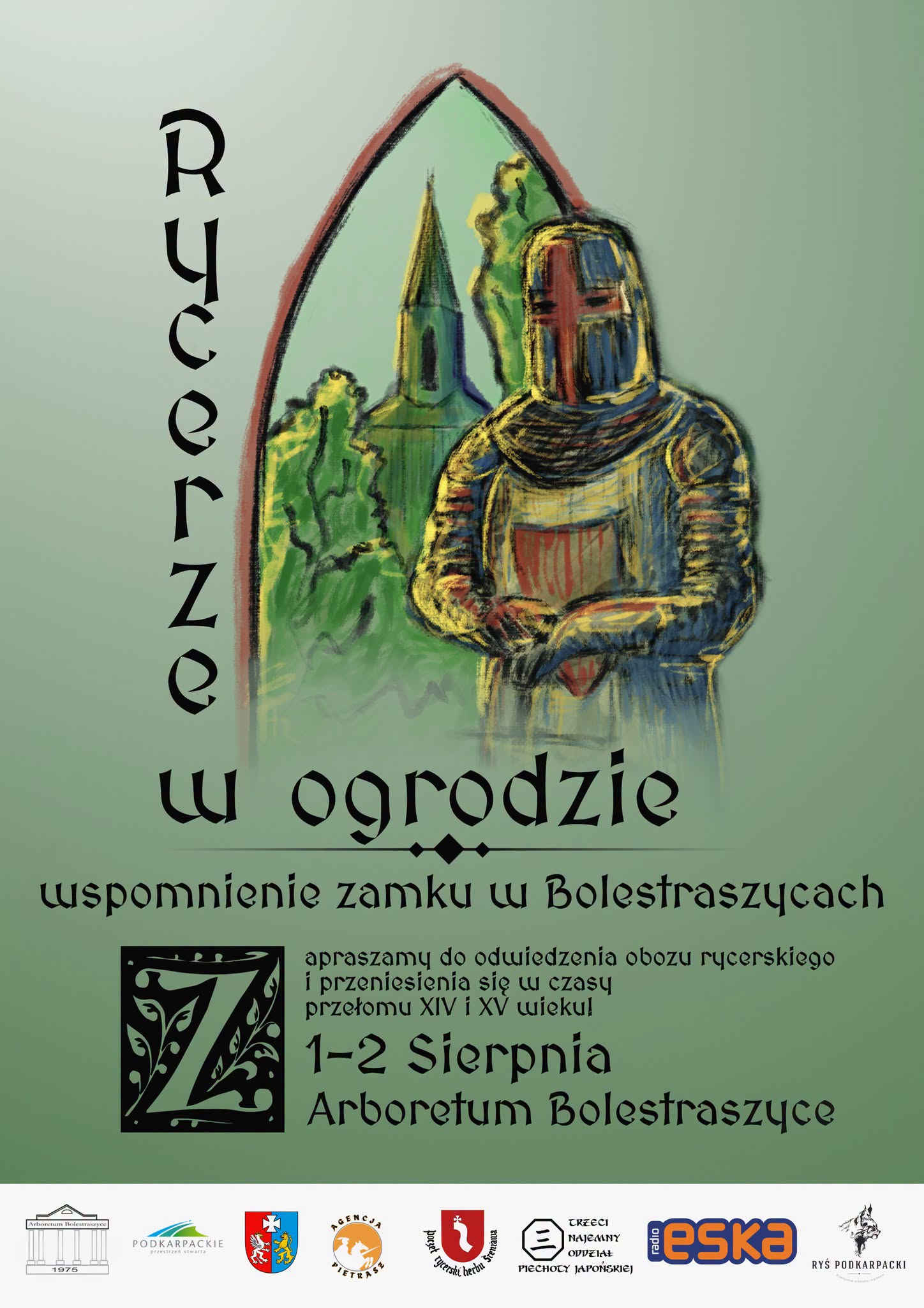 Pierwsza strona zaproszenia na Rycerze w ogrodzie