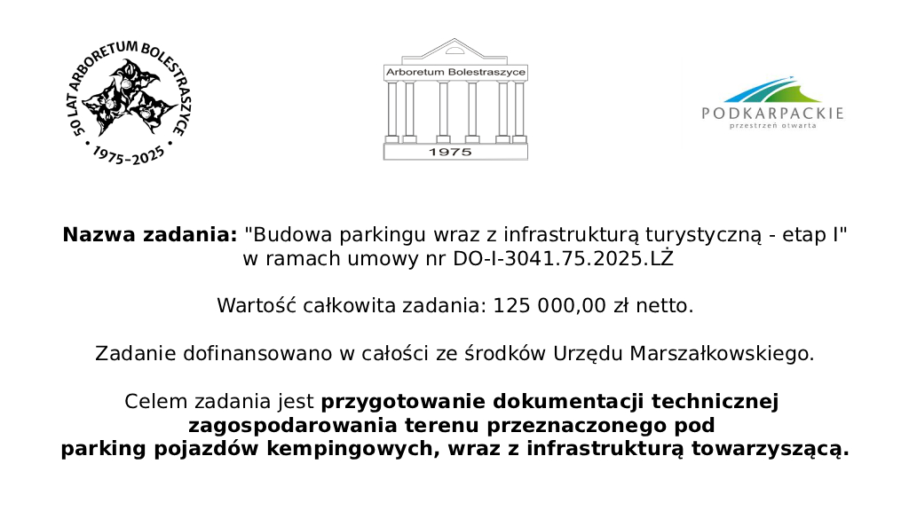 Graficzna informacja o zadaniu zrealizowanym przez Arboretum